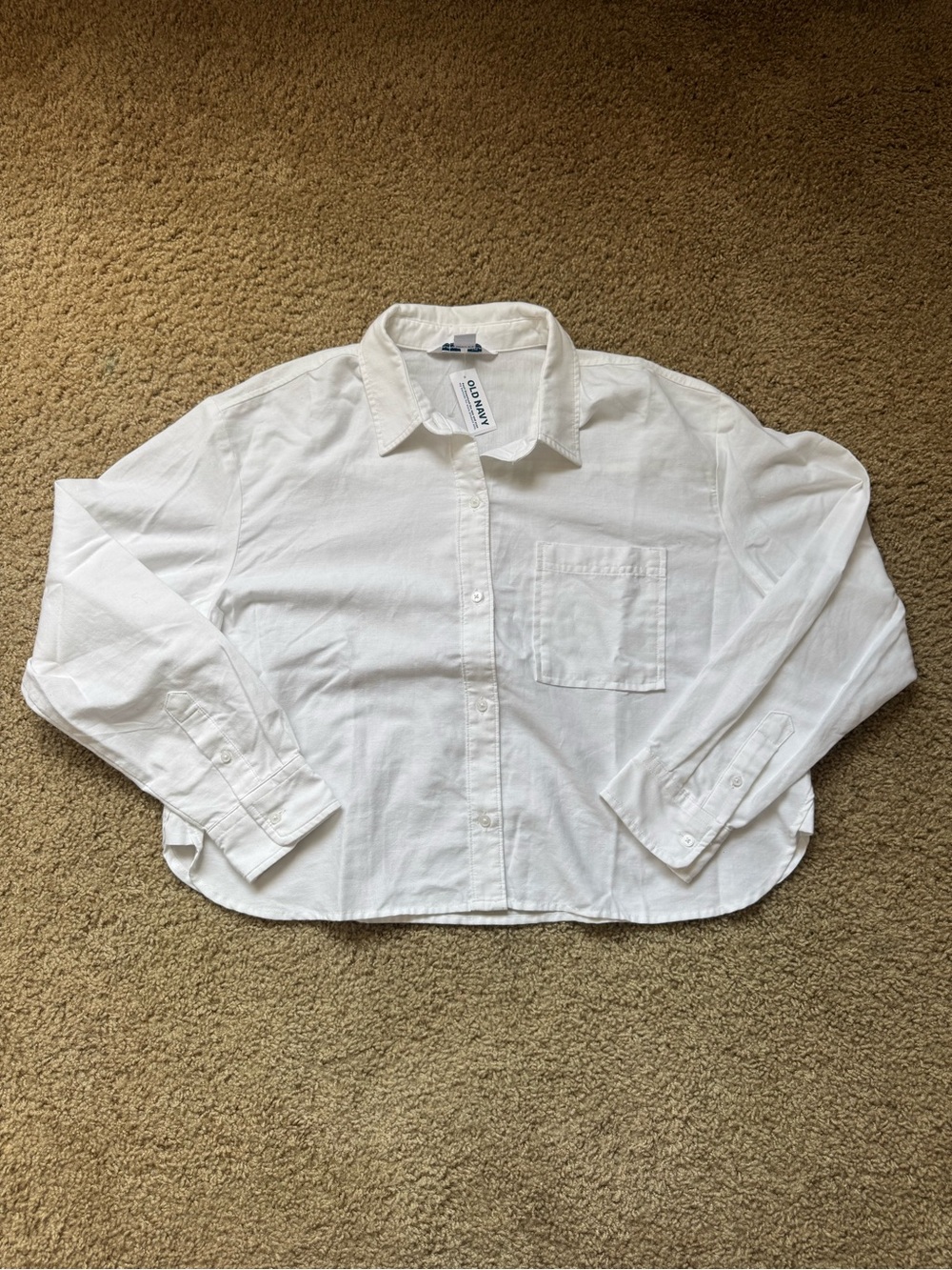 Old Navy White Button-Down Long Sleeve Shirt